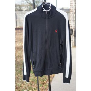 Polo Track Jacket Black Red White Full Zip Up